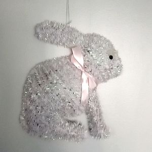 A hanging Easter Bunny Decoration.